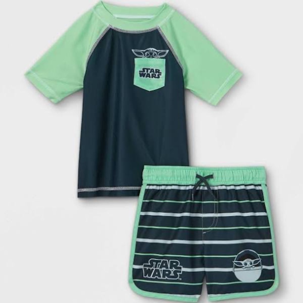Toddler Boys Baby Yoda Rash Guard Set from Star Wars NWT